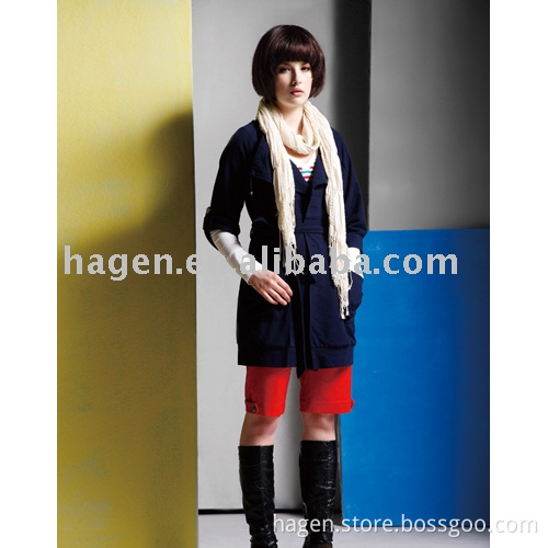 ladies knitted long jacket